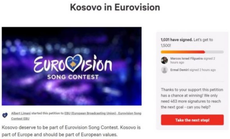 Nis peticioni për pranimin e Kosovës në Eurovision GazetaBlic