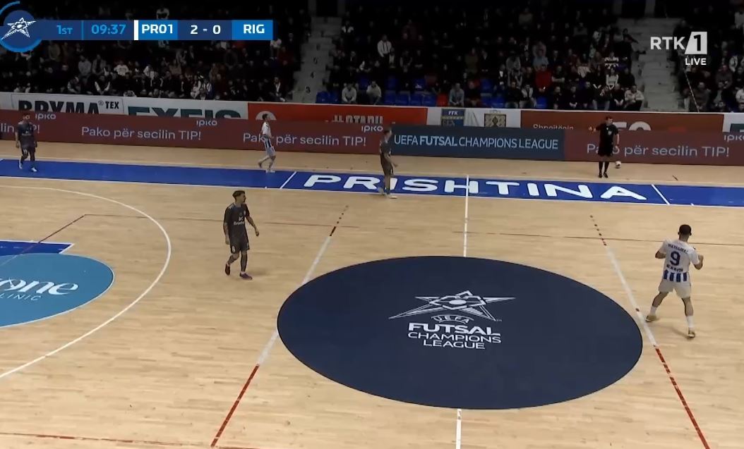 Futsall   Prishtina 01 po triumfon ndaj Rigas pas pjesës së parë në ndeshjen e Champions League